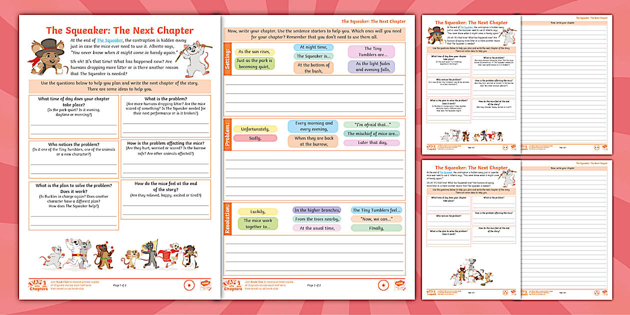 The Squeaker:The Next Chapter Differentated Writing Activity